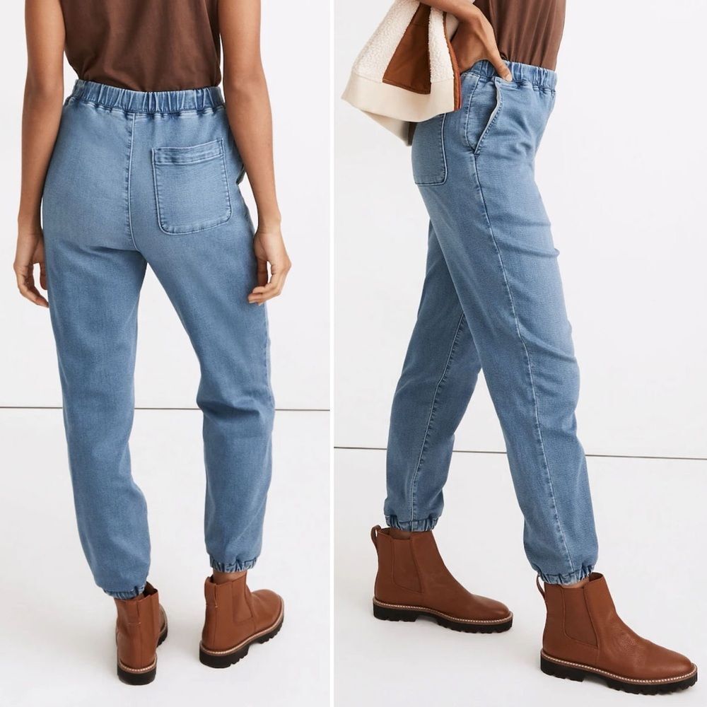 Madewell Sweatpant Jeans Nealy Medium Wash Size XS Slouchy Relaxed Jogger Jeans